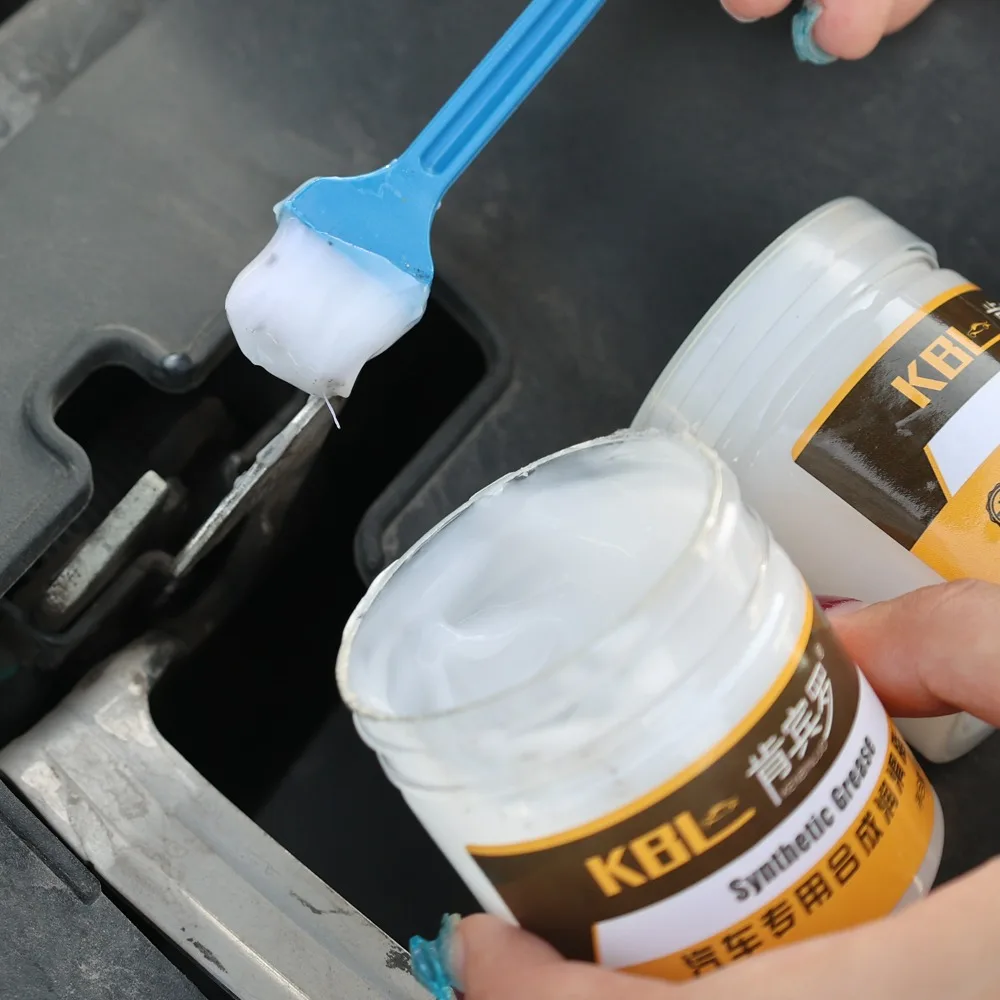 Kit Gemuk Putih 100G Roda Gigi Bantalan Rantai Mobil Formula Minyak Mineral Serbaguna Suhu Tinggi dengan Handuk Sikat