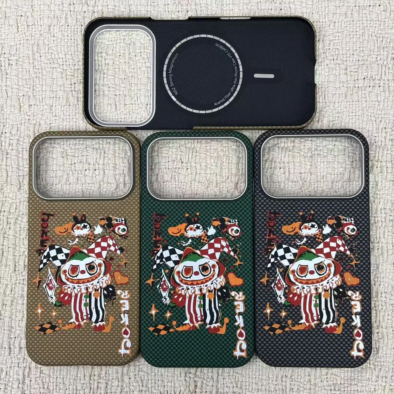 Suitable for iPhone 17 Promax Kevlar fiber ultra-thin phone case MAGNETIC graffiti art clown 1516