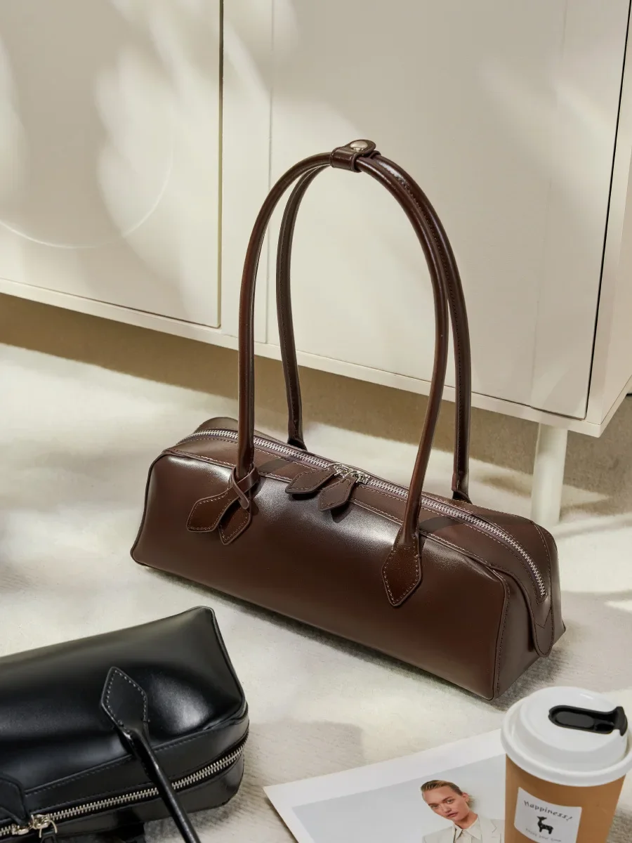 Genuine leather bag woman 2025 korean luxury bag vintage long shoulder bag Handbags ladies underarm Bag Shopping bag