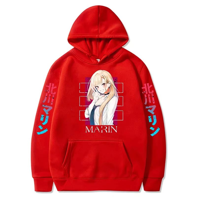 My Dress-Up Darling Anime Pullover Marin Kitagawa Cute Printed Hooded Men Women Trendy Hoodies Prevalent Streetwear Sweatshirt