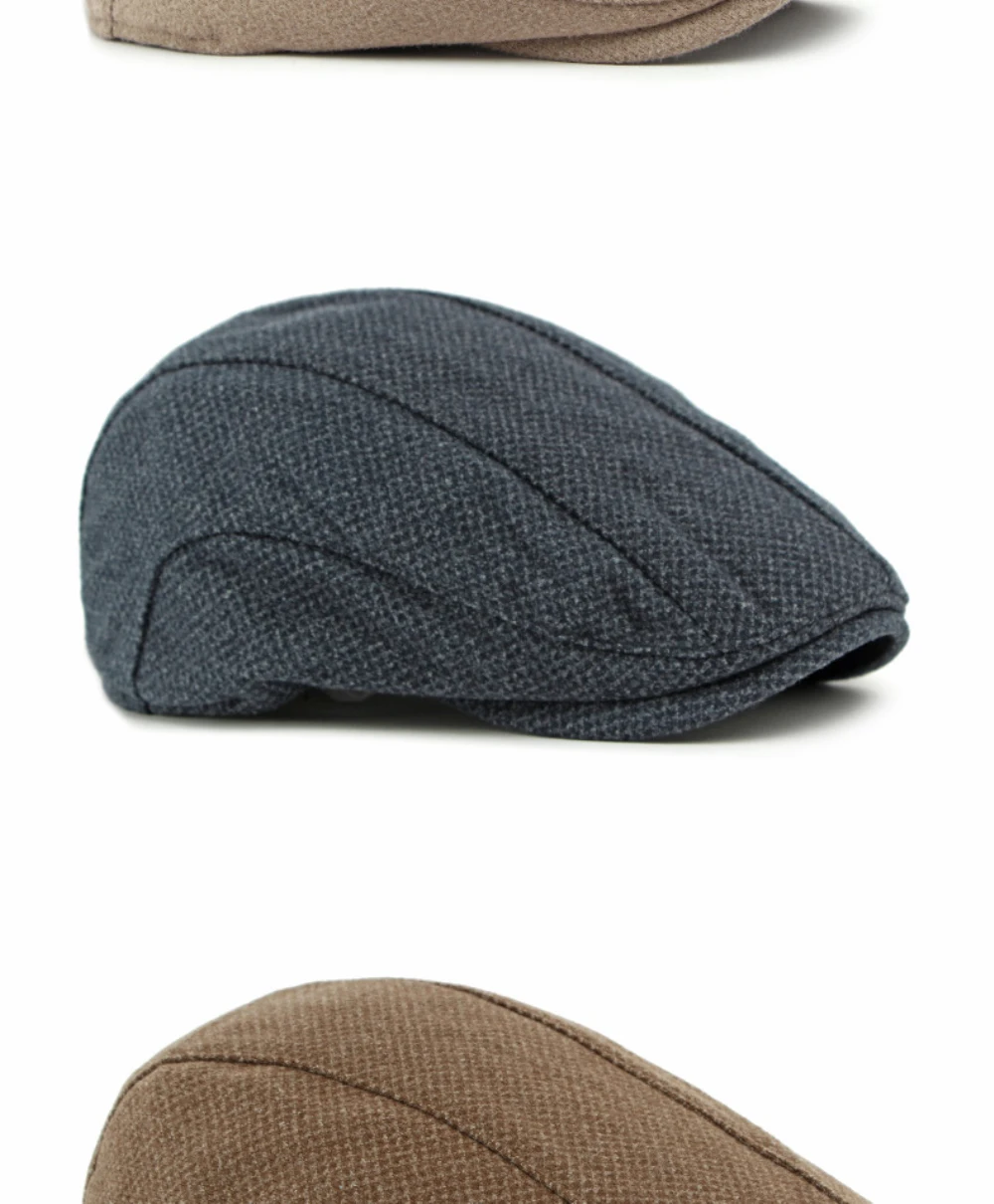 HT4936 Baskenmütze für Männer Frauen Herbst Winter Wolle Baskenmütze Männlich Weiblich Ivy Flache Kappe Vintage Künstler Maler Hut Einstellbare Baskenmütze Kappe – Detail 9