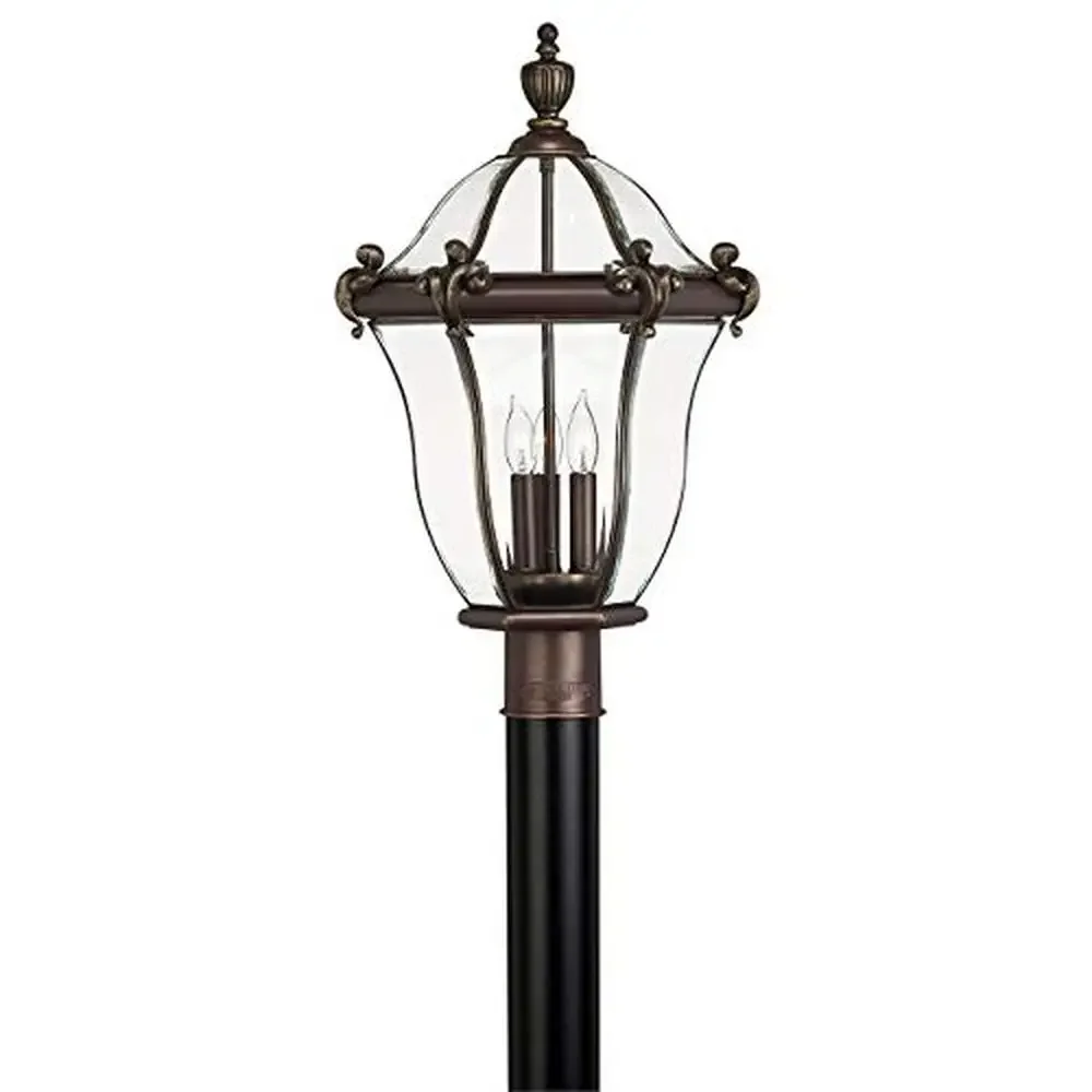 

San Clemente Copper Traditional Outdoor Post Top Three Light Lantern Large Yard Garden Lamp Lighting Solution from Collection