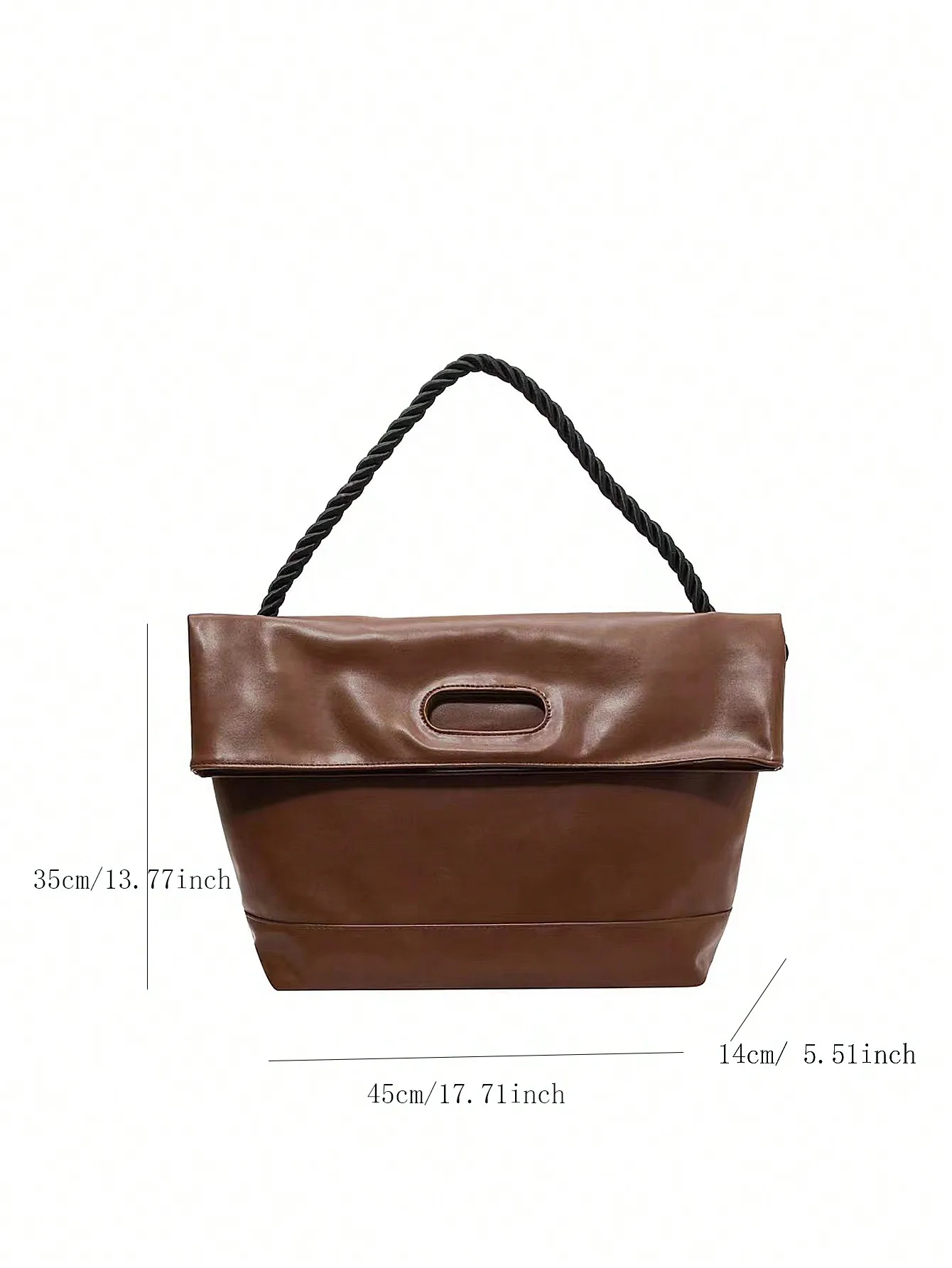 College Student Class Shoulder Bag Brown Leather Waterproof Computer Bag Large Capacity Tote Bag Commuting Big Bag Diagonal Stra