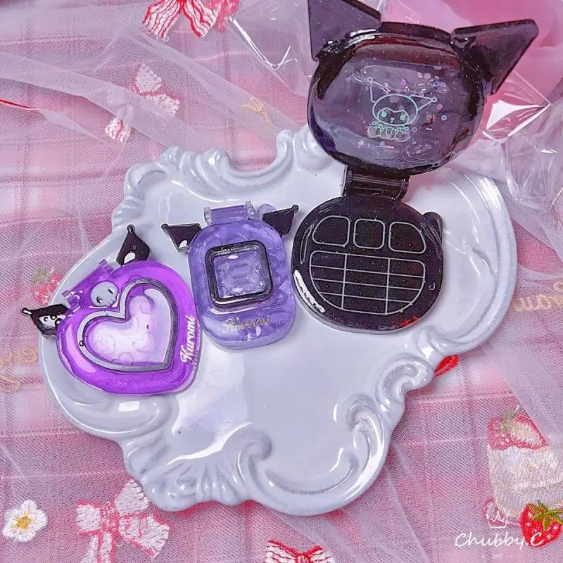 Cute Cartoon Sanrioed Kuromi DIY Handmade Silicone Flip Mold for Flip Phone Quicksand Mold