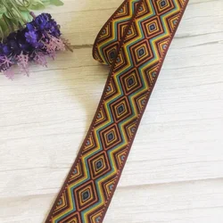 10yards/Lot Wide 5CM Woven Jacquard Ribbon Geometry For Straps Clothing Accessory ZH-4978
