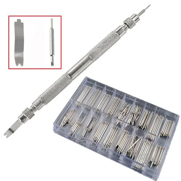 Barres à ressort pour bracelet de montre en acier inoxydable, 360 pièces, Double bride, broches de liaison de 8 à 25mm, Kit d'outils de réparation pour dissolvant, barres à ressort pour bracelet de montre