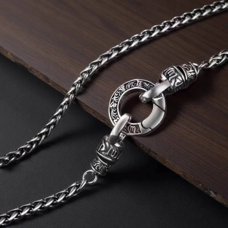 

Новое винтажное ожерелье-кулон из стерлингового серебра 925 пробы для женщин и мужчин, свадебное, помолвочное украшение, модная классика, подарок для вечеринки