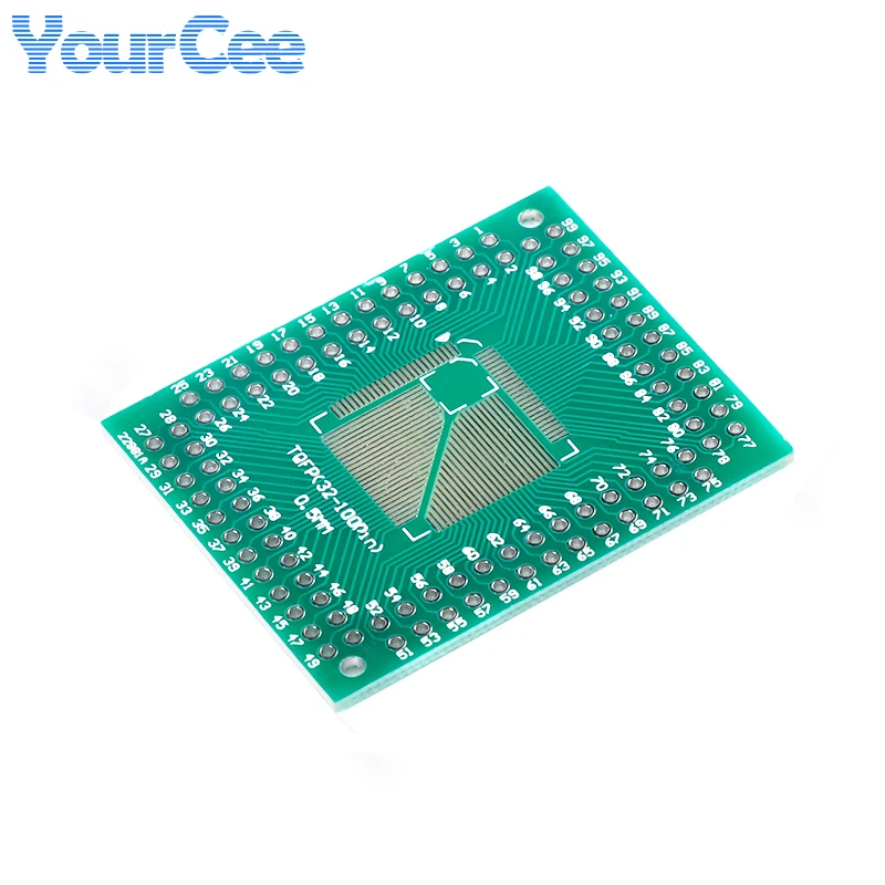 5pcs/1pc QFP/TQFP/FQFP/LQFP64 TQFP100 To DIP Pinboard Adapter Plate Pitch PCB Electronic DIY Convertor Board