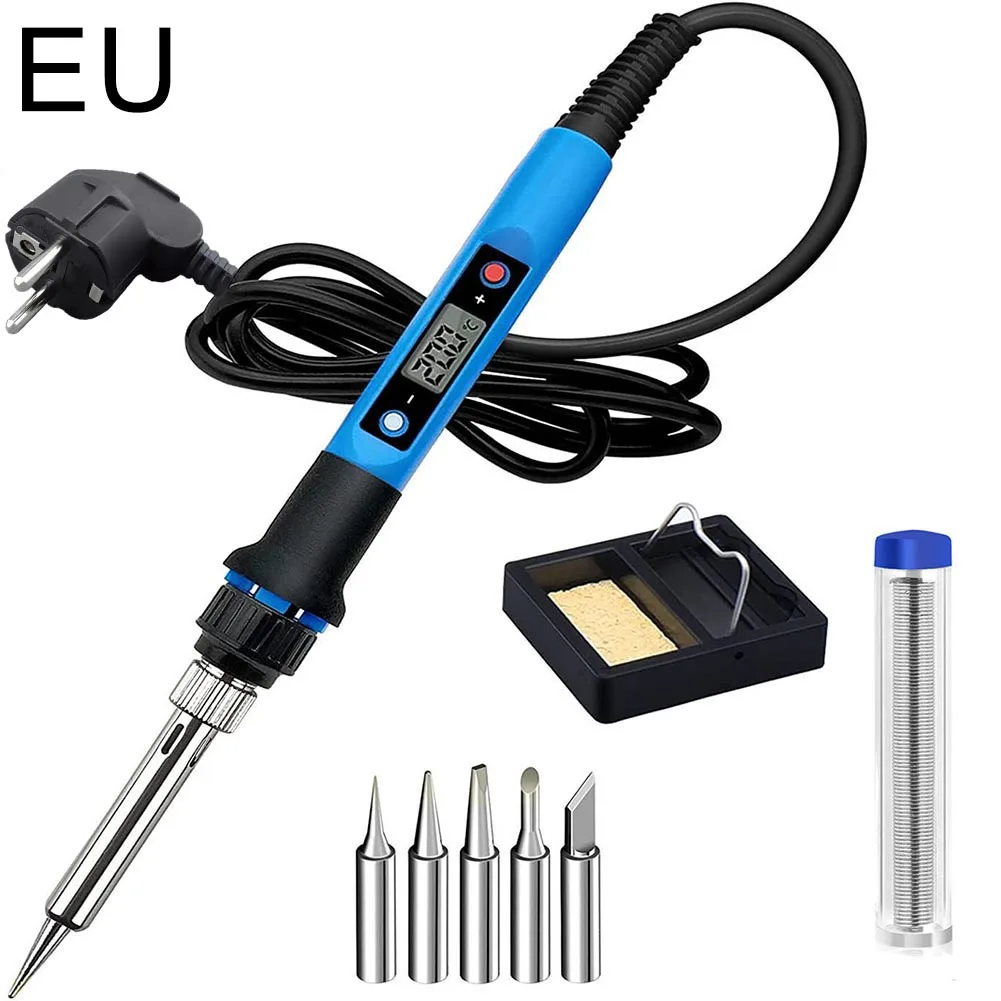 80W Digital Adjustable Temperature Soldering Iron Kit With LED Display & 5 Tips For Precise Electronic Welding And Fast Heat Up