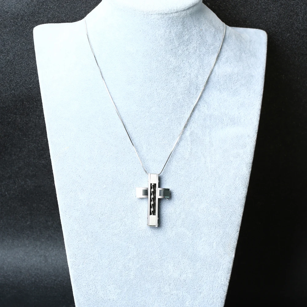 Fashion Vintage Stainless Steel Cross Drop Long Chain Necklace For Men  Women Personality Party Hip Hop Punk streetwear Jewelery