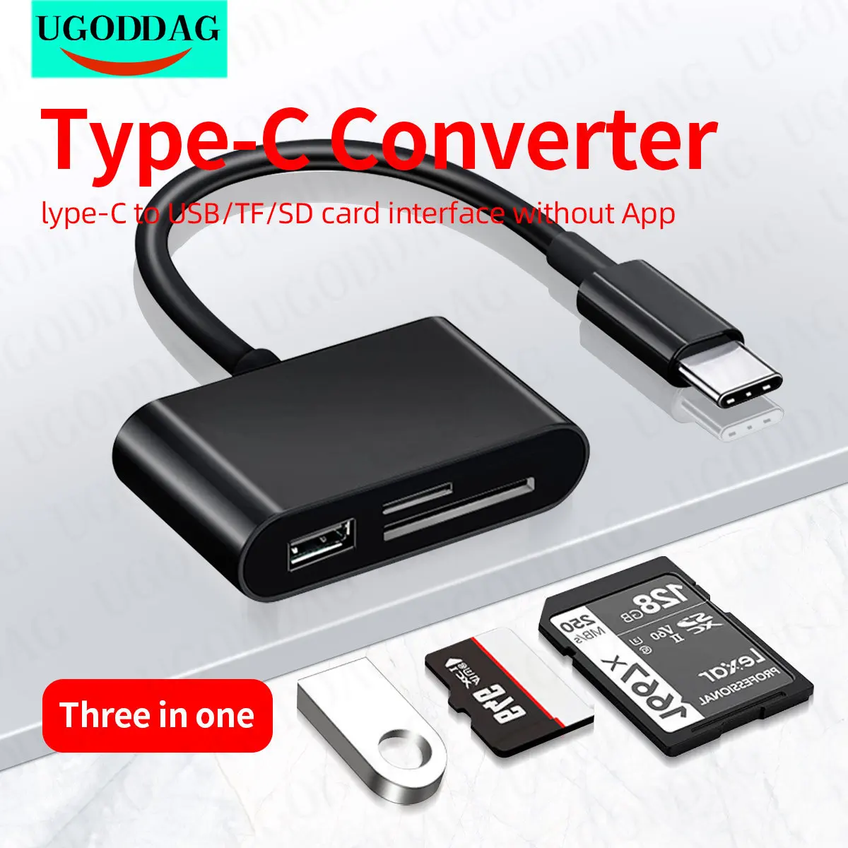 3 في 1 نوع-C محول TF CF SD قارئ بطاقة الذاكرة OTG الكاتب المدمجة فلاش USB-C لباد برو هواوي لماك بوك USB نوع C OTG