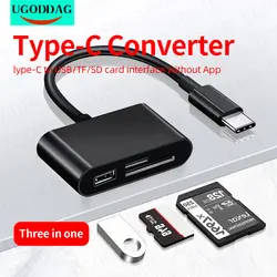 3 in 1 Type-C Adapter TF CF SD Memory Card Reader OTG Writer Compact Flash USB-C for IPad Pro Huawei for Macbook USB Type C OTG