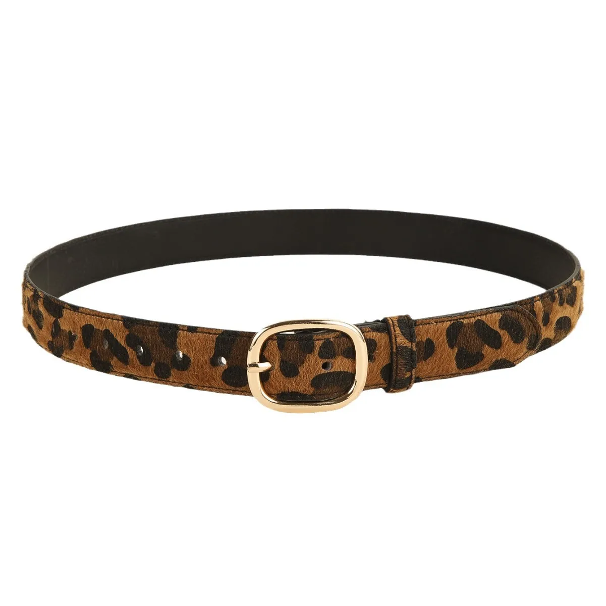 Cinturón versátil de moda americana con estampado de leopardo y serpiente, cinturón decorativo con hebilla japonesa de aleación redonda para mujer