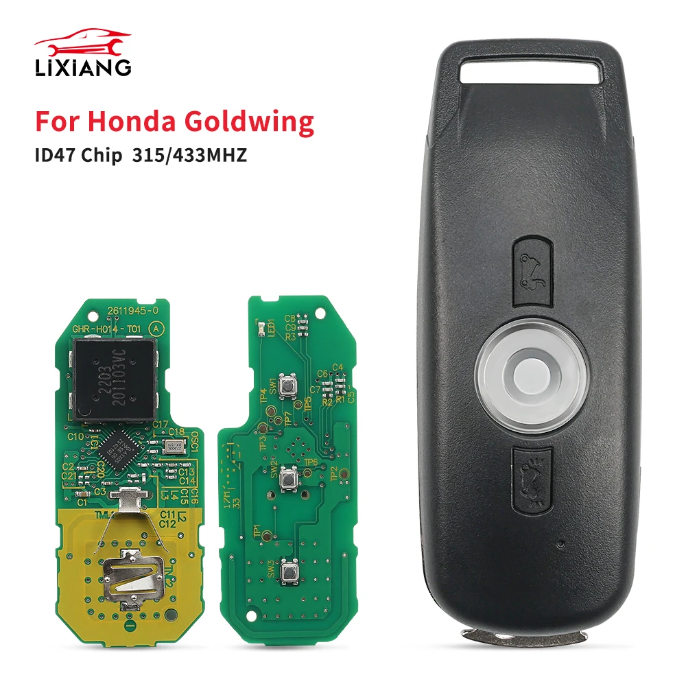 

Чип LIXIANG 315/433 МГц 47 для GL1800 2018 2019 2020, без логотипа, умный ключ для мотоцикла Honda Goldwing