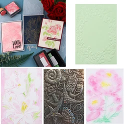 Blooming Flowers Wreath Marine Animals 3D Embossing Folder For Adding Textured Detail To Paper Crafting Project Making New 2024