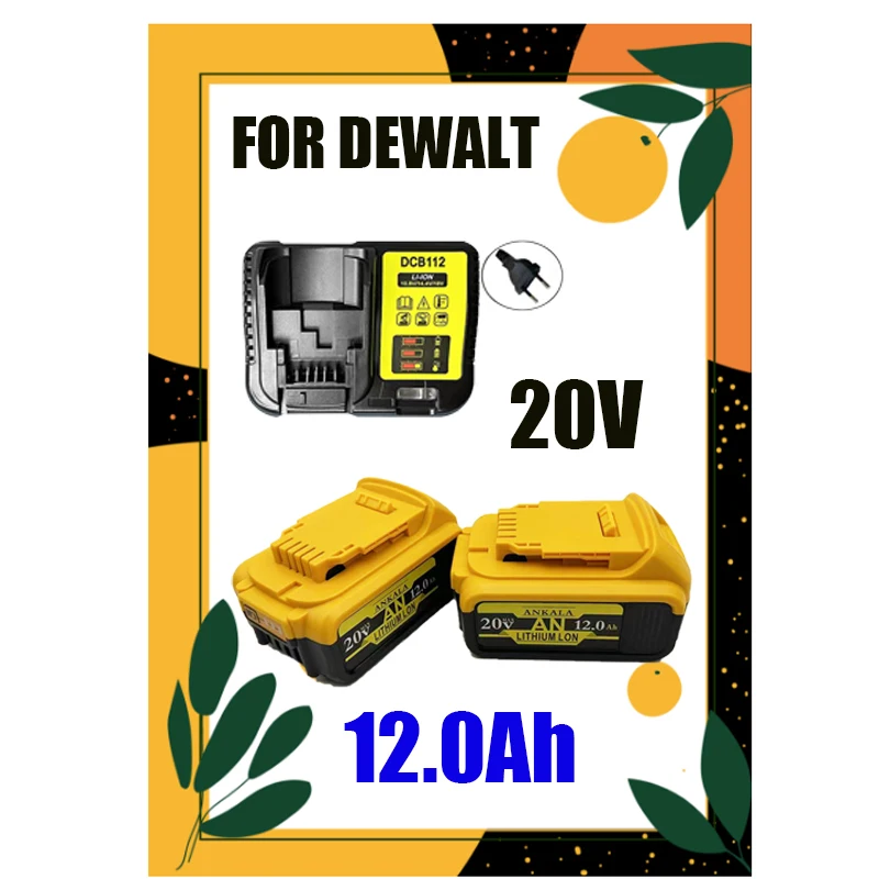 

12000 мАч для аккумулятора электроинструмента Dewalt, 20 В, 12,0 Ач, DCB206, 20 В, DCB205, DCB204-2, DCB2001