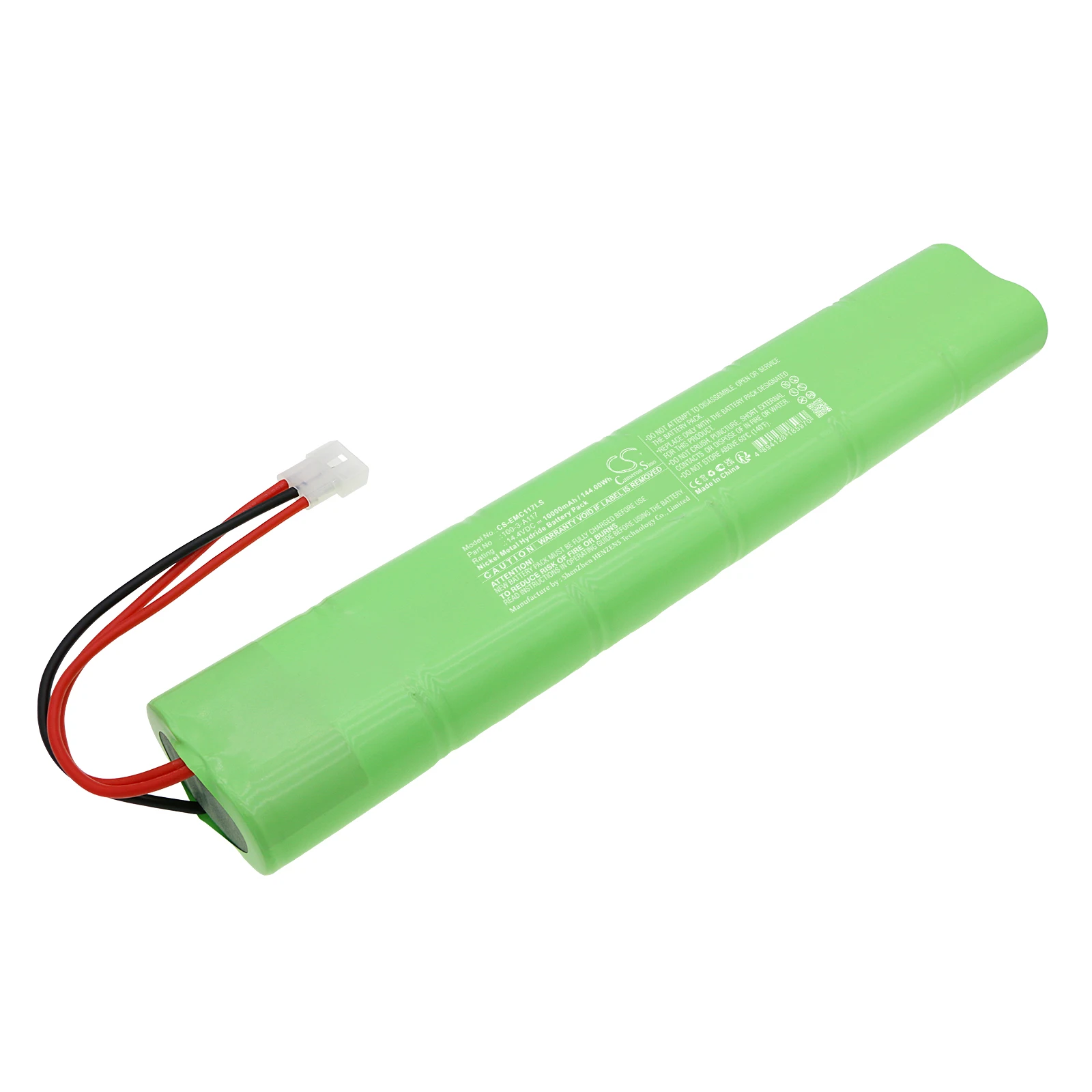 Emergency Lighting Battery For Lithonia 100-3-A117 Capacity 10000mAh / 144.00Wh Color Green Type Ni-MH Volts 14.40V Green