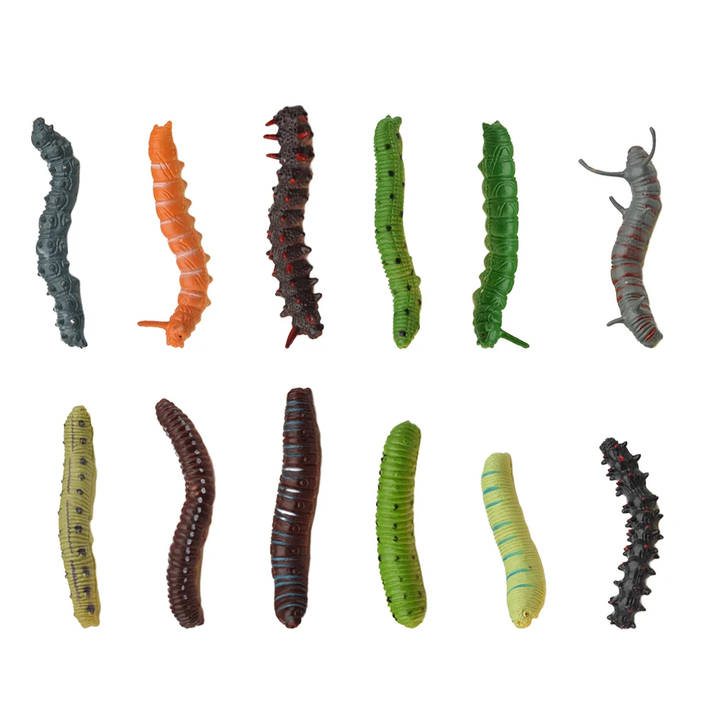 24 Pcs Caterpillar Small Wiggle Artificial Toy Bonsai Decoration Child Lifelike Worm Kids Toys
