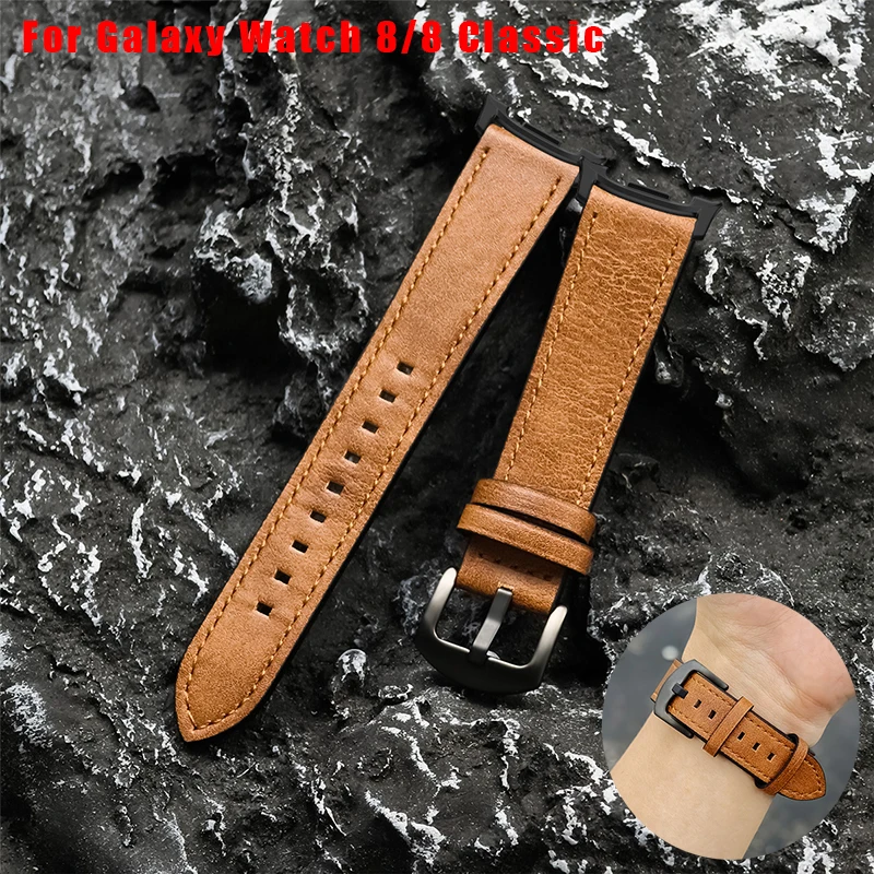 Neues No Gap Lederarmband für Samsung Galaxy Watch 8 Ultra 2/8 40 mm 44 mm Armband Armband Correa für Galaxy Watch 8 Classic