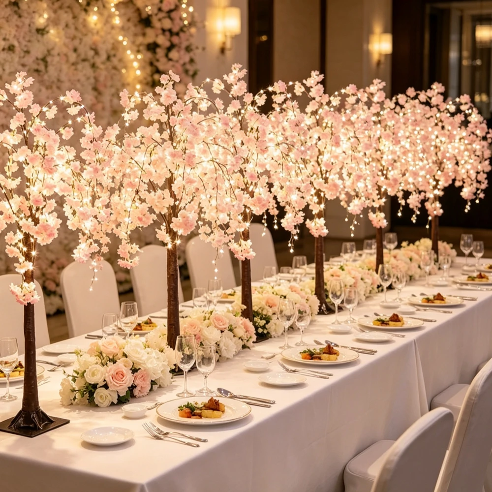 4pcs  wedding 1.2 m  Luxury Wedding Event no led light Table Centerpiece flower floral Wedding Centerpieces Flower Tree Valentin
