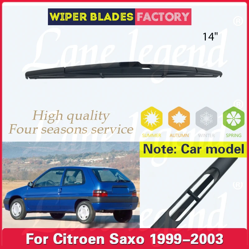 

14" Car Rear Windshield Wiper Blades Brushes For Citroen Saxo 1999-2003 Back Windscreen Auto Accessories 2000 2001 2002 2003