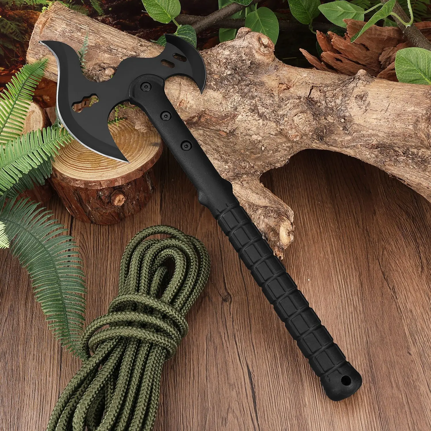 Outdoor Portable EDC Multifunctional Flame Shape Tactical Chopping Axe Camping Car Emergency Window Breaking Tool