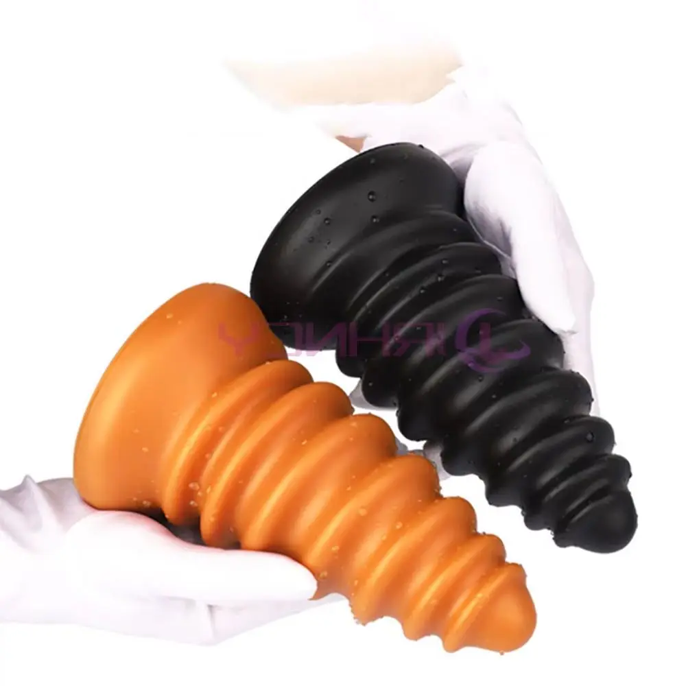 Parafuso enorme anal plug silicone macio butt plug grande dilatação anal brinquedo sexual para mulheres homens massagem de próstata gay sexy