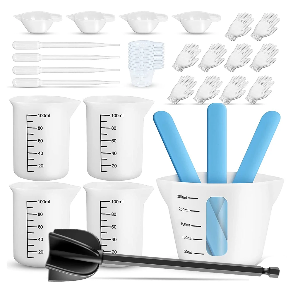 2025+ Silicone Measuring Cups for Epoxy Resin,Resin Supplies with 250&100Ml Silicone Cups for Resin,Molds,Jewelry Making