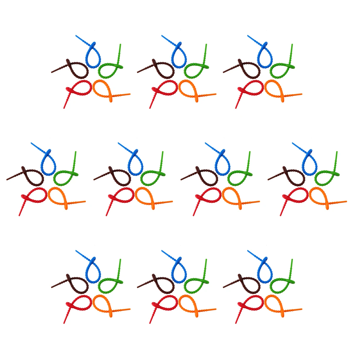 

Silicone Cable Ties Reusable Multifunctional Household Rubber Tie Flexible Food Storage Bag Clips Packaging Beam Mouth Tie