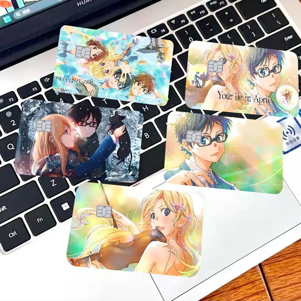 Anime Your Lie In April Anmie Sticker Film Skin Cover For Credit Card Debit Bank Card Front