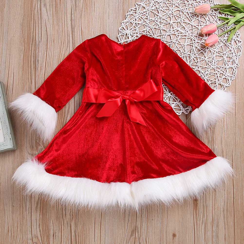 

Pink Dress Princess Dresses Christmas Long-Sleeve Wedding for Red Golden Material