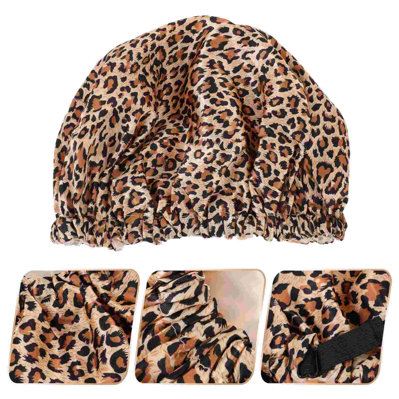 Touca de banho com fivela ajustável, gorro de cetim para cabelo, chapéu de dormir feminino, noite grande