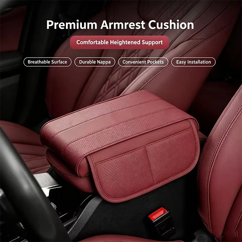 Car Armrest Box Pad Armrests Cushion Memory Foam Armrest Leather Mat For VW Performance Peugeot Buick Dacia Jaguar Mazda Nissan