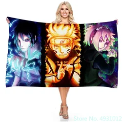 Anime Naruto Whirlpool Nine Tailed Fox Children Beach Towels Bath Towel 3D Printing Cartoon Rectangular Baby Kids Birthday Gift