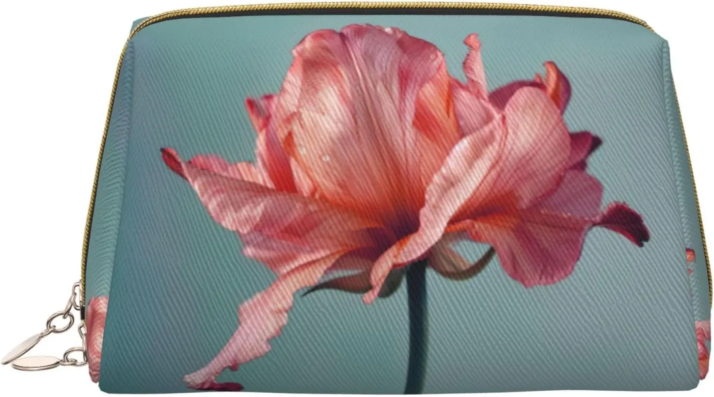 

Flower Print Cosmetic Bags,Leather Makeup Bag Small For Purse,Cosmetic Pouch,Toiletry Clutch For Women Travel