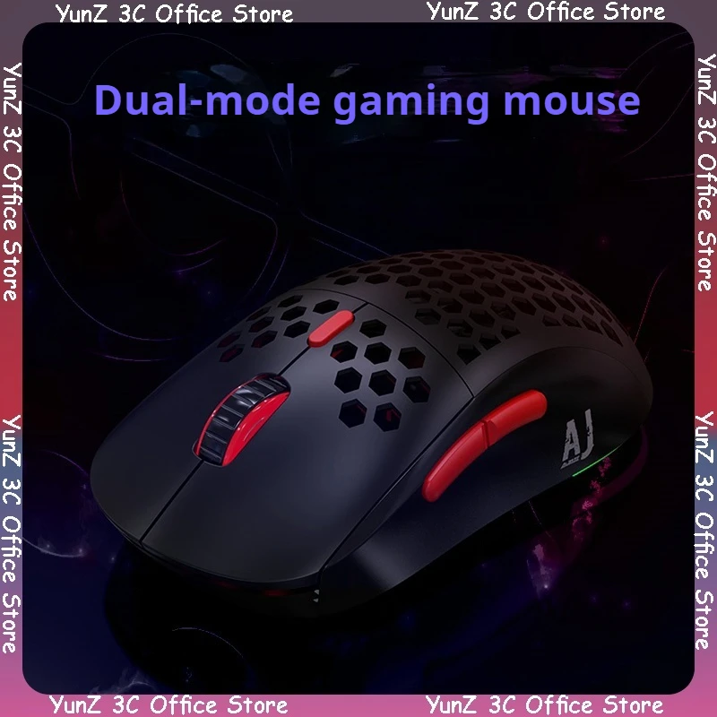 Ajazz I380pro Wirless Gaming Mouse 10000dpi Pmw3325 Sensor Dual Mode Mouse Rechargeable Honeycomb Portable Usb Mice For Laptop