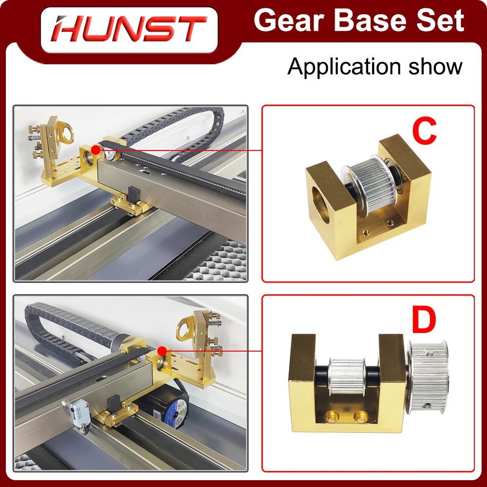 HUNST-piezas de máquina, juego de Base de engranaje para máquina de grabado y corte láser Co2