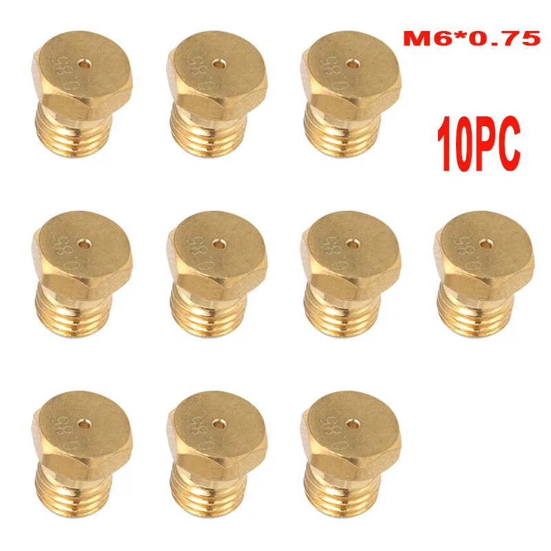 10Pcs Size M6*0.75 Thread LPG Gas Jet Water Heater Nozzle Jet Burner Hob Calor Propane Injectors Conversion Kit