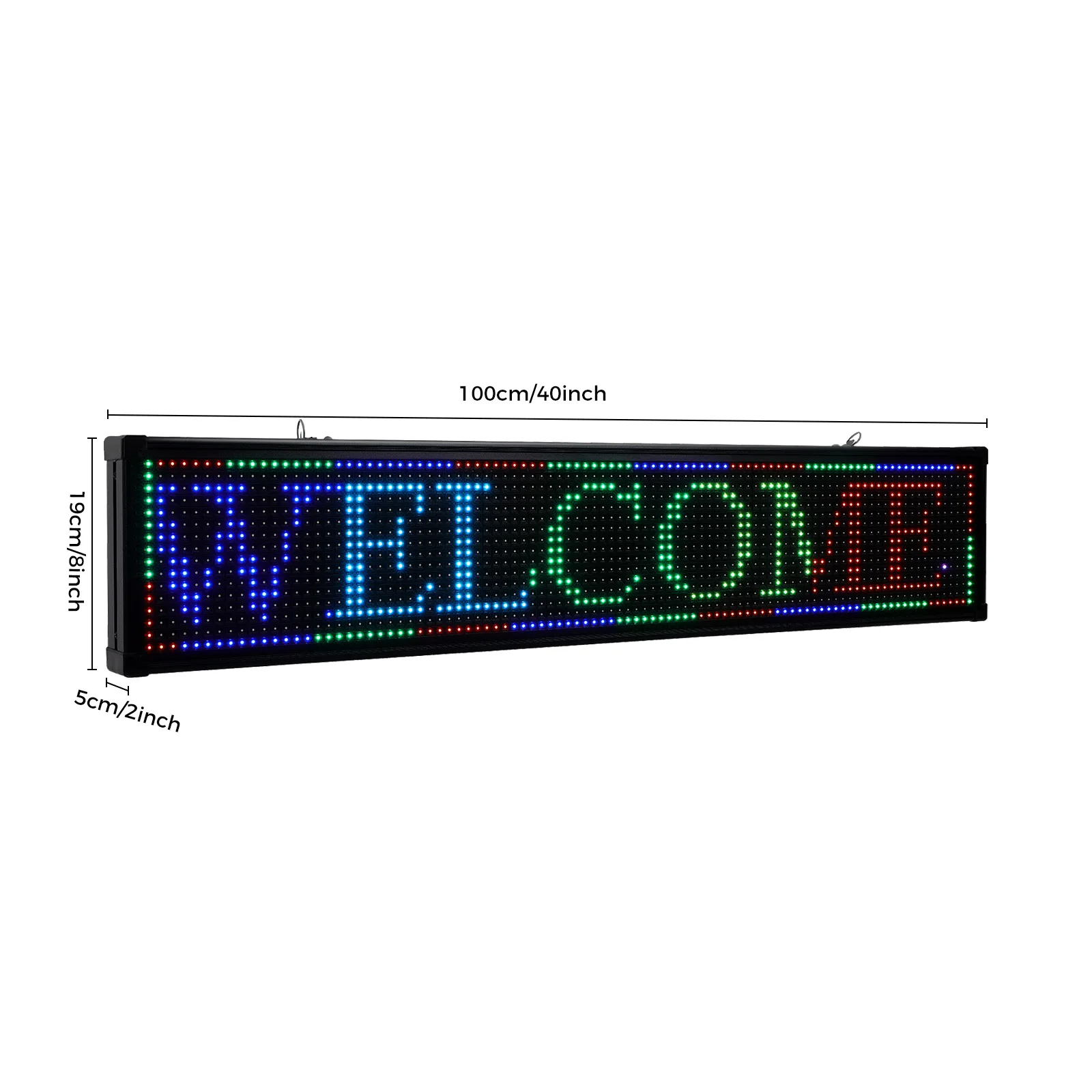 LED Sign Sign Programmable RGB 7 Color Scrolling Sign Display Board Digital Message Programmable by PC U Disk for Advertising