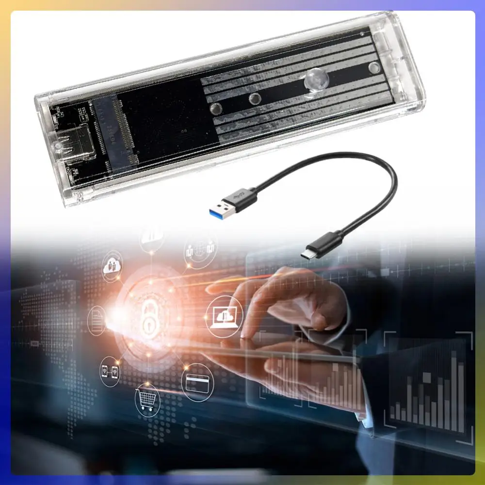 

Внешний корпус для SSD M.2 NGFF SATA Type C USB 3.1, 10 Гбит/с, прозрачный, для карт 2230, 2242, 2260, 2280