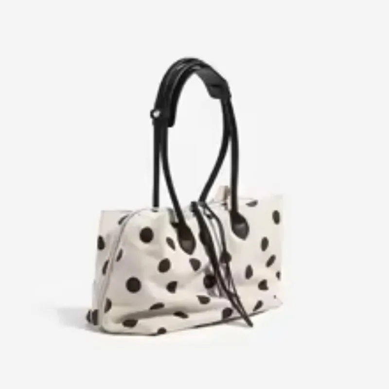 Casual Canvas Polka Dot Pattern Tote Bags For Women Luxury Designer Handbag Purses 2026 New In Large Capacity Underarm Shoulder