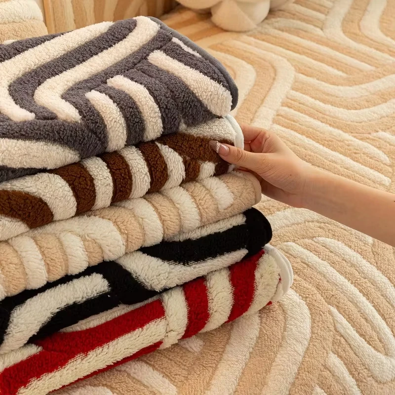 Plush Sofa Cushion Texture Thick Winter Style Simple Style Dust-proof Cushion Cover Cloth Sofa Towel Home Couch Decor