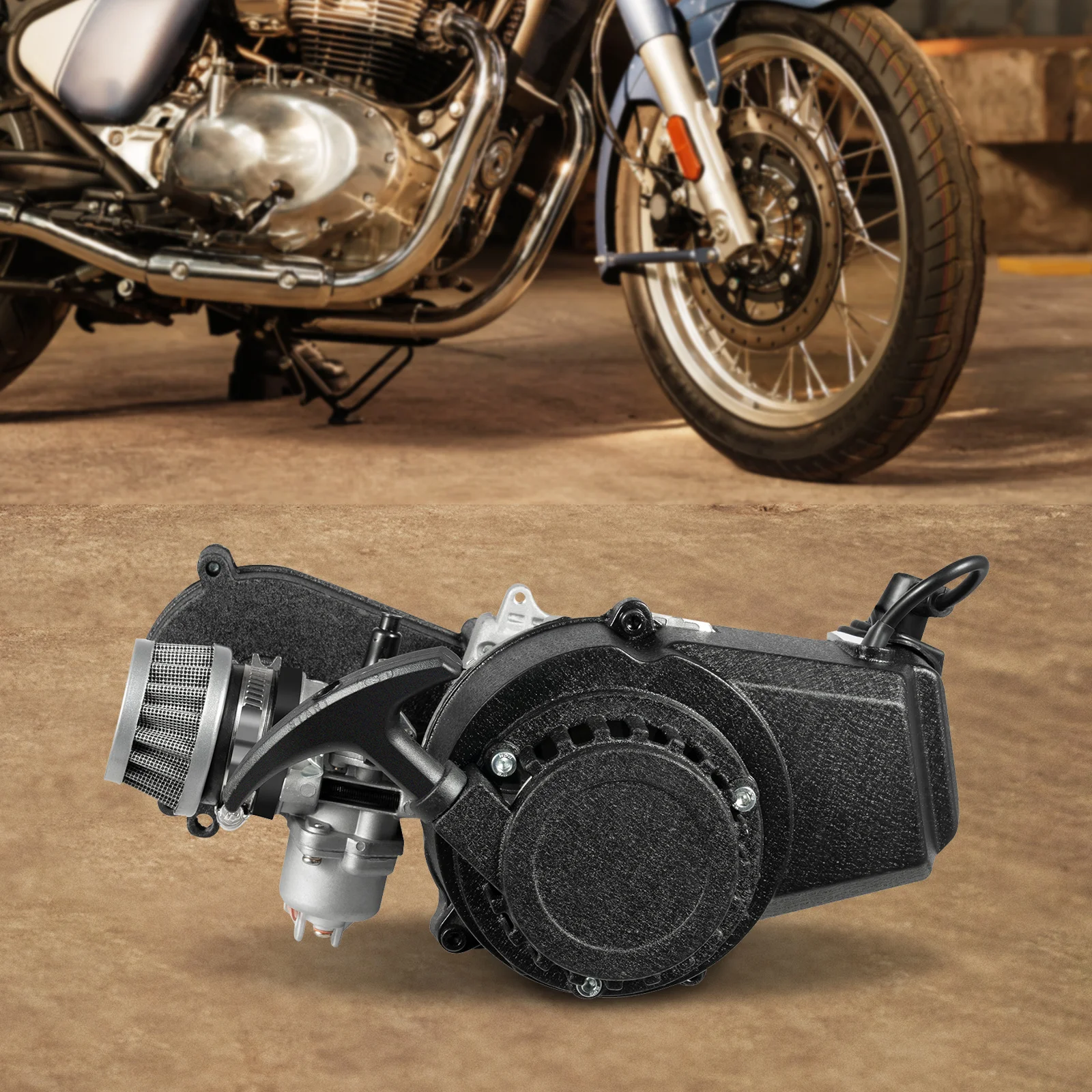 

Комплект двигателя для квадроцикла 49cc, 2-тактный двигатель, система воздушного охлаждения, тяговый запуск с комплектом двигателя с рычагом шестерни для карманного велосипеда, мини-байка для грязи