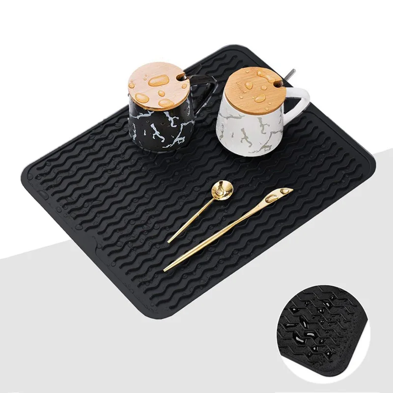 

Kitchen Tableware Drying Mat Silicone Heat Resistant Cup Pot Insulation Pad Dinnerware Table Dish Mat Multi-function Supplies