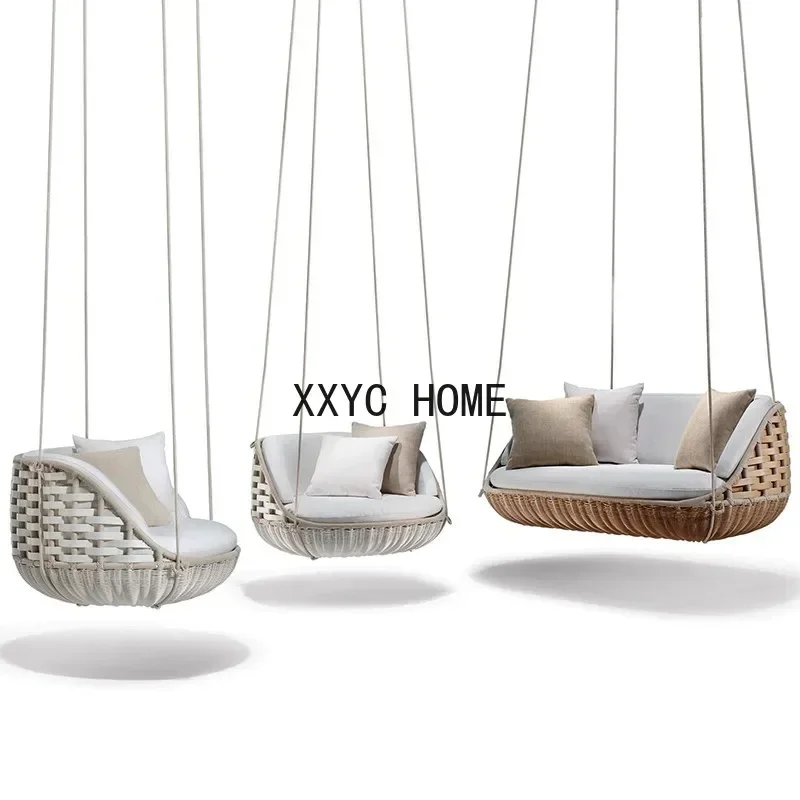 

Outdoor Bird's Nest Rocking Chair Double Hanging Basket Balcony Swing Lazy Household Hammock Courtyard Chlorophytum Rattan Chair