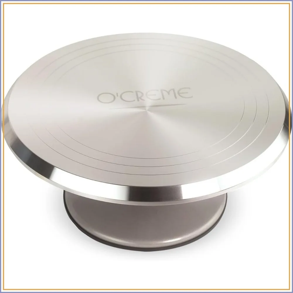

12" Heavy-Duty Aluminum Alloy Cake Turntable, 360° Rotating Non-Slip Base for Decorating, Wedding & Birthday