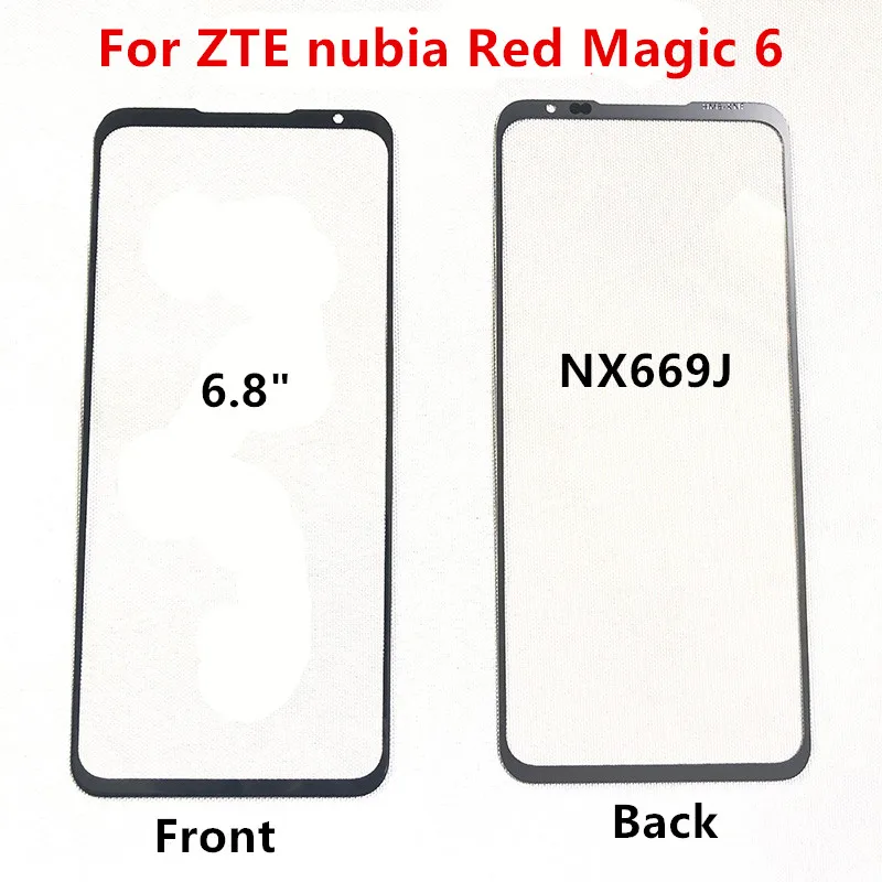 Kaca depan untuk ZTE Nubia Red Magic 8 Pro 6 6R 6S Pro 7 Pro layar sentuh LCD penutup Panel pengganti bagian OCA