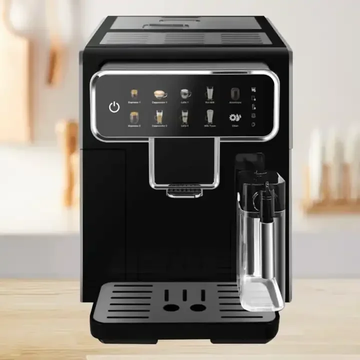 Caffettiera elettrica automatica intelligente, completamente multifunzionale, per caffè espresso, cappuccino, latte, con serbatoio del latte, per uso camper