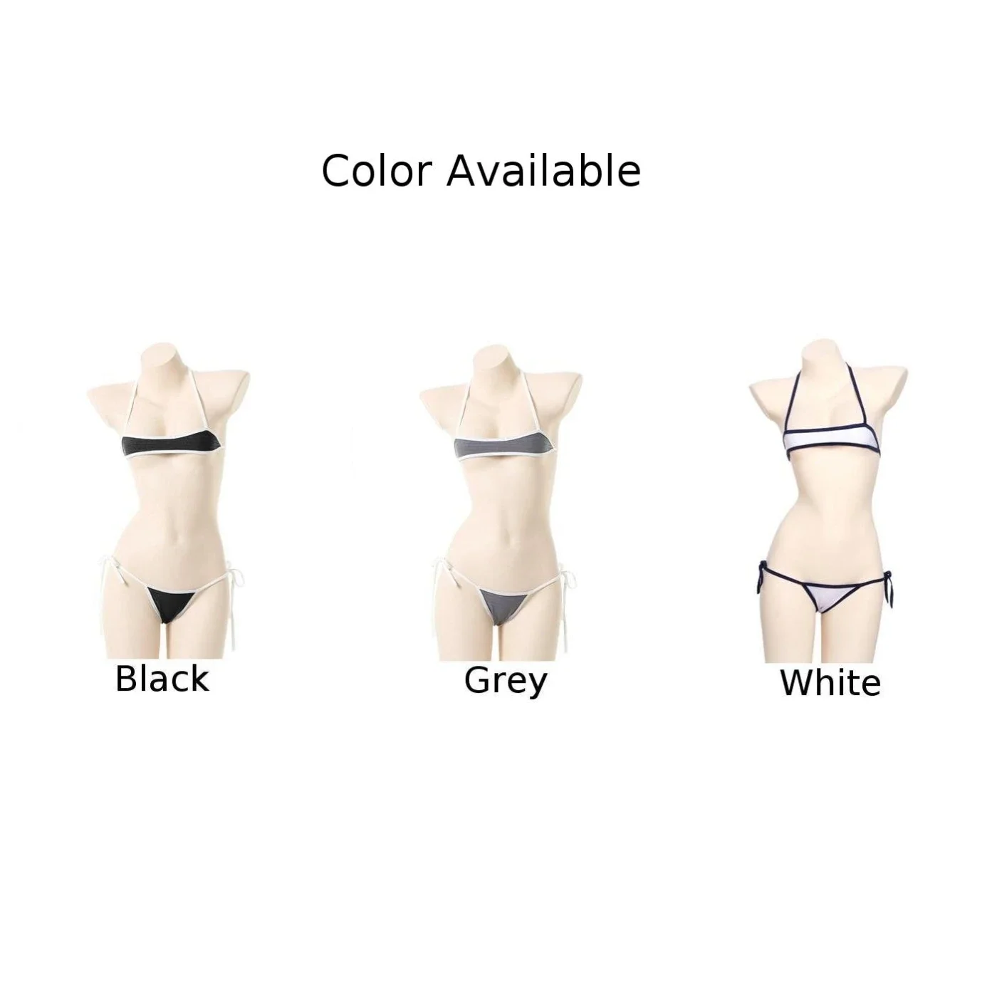 Dames/Dames Sexy Lingerie Bikini Badpak String Bh + Slips Set Mouwloze Effen Kleur Mode