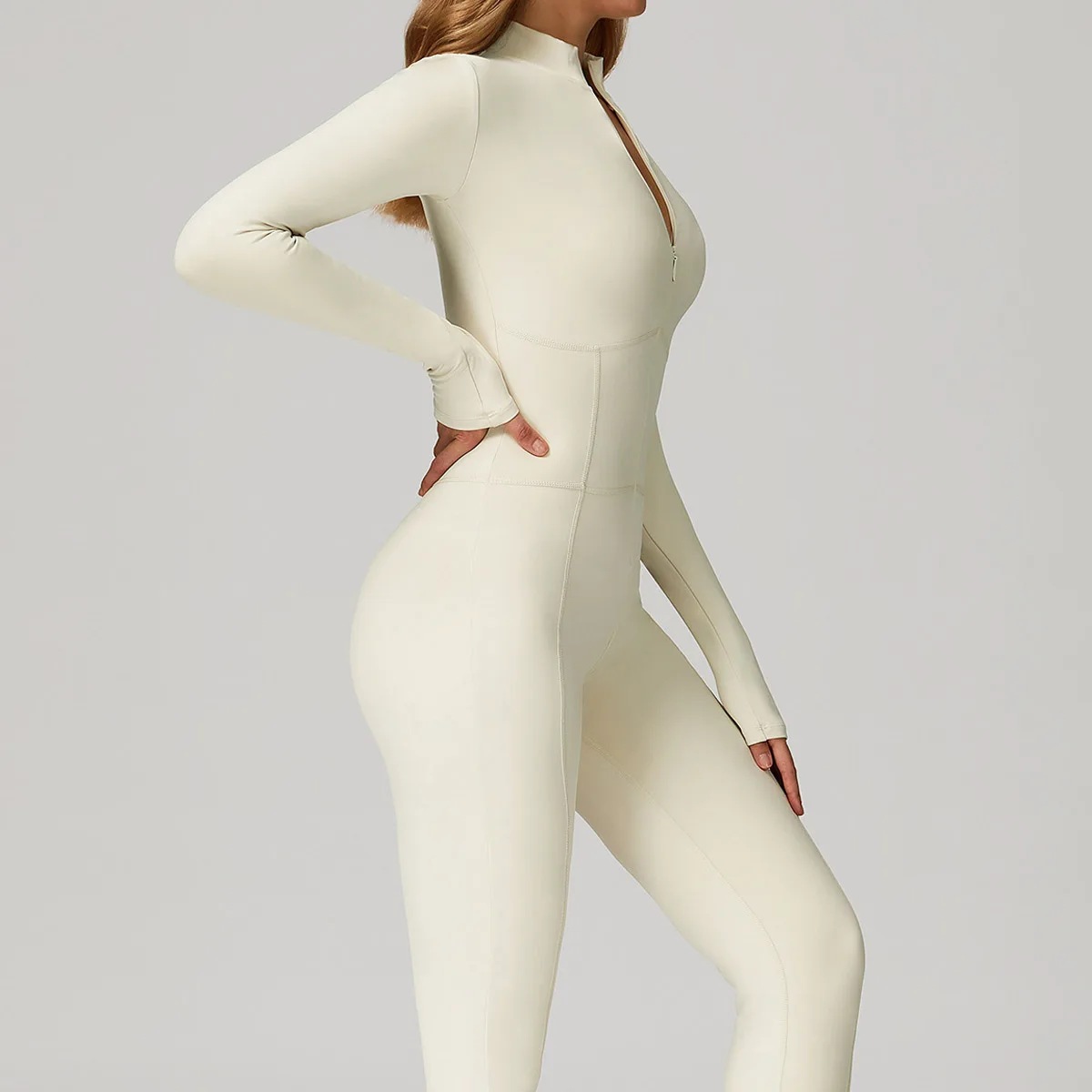 Tuta da donna Tute in pile caldo e sottile Tuta sportiva invernale in un unico pezzo Tuta fitness nera Tuta da allenamento a maniche lunghe